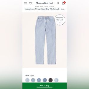 Abercrombie Curve Love Ultra High Rise 90s Straight Jean